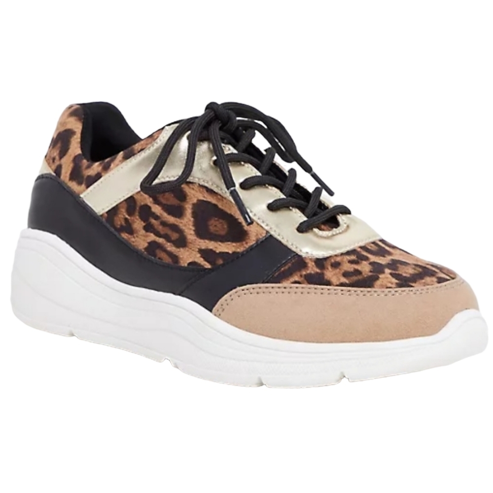 Torrid Leopard & Metallic Faux Leather Sneaker